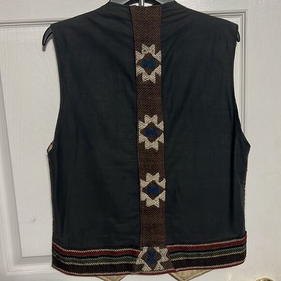 🔥🔥 True Vintage Aztec Native American Hand Stitched Wool Vest - GUC - Men Sz S - Picture 5 of 12
